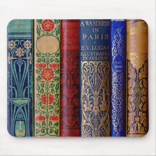 Beautiful Book Spines Mouse Pad