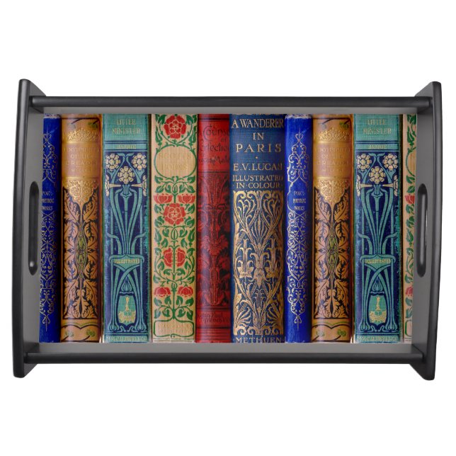 Beautiful Book Spines (Paris & Poe) Serving Tray (Front)