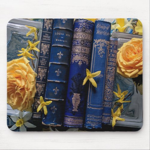 Beautiful Book Spines roses Mouse Pad