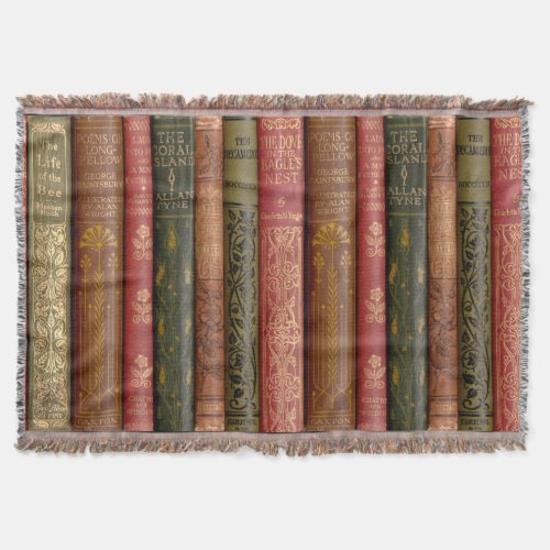 Beautiful Book Spines Throw Blanket