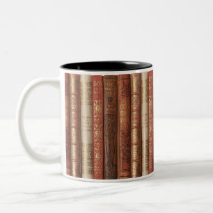Beautiful Book Spines Two-Tone Coffee Mug