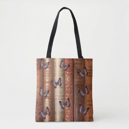 Beautiful Books  Butterflies Tote Bag