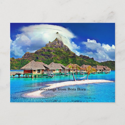 Beautiful Bora Bora French Polynesia Postcard