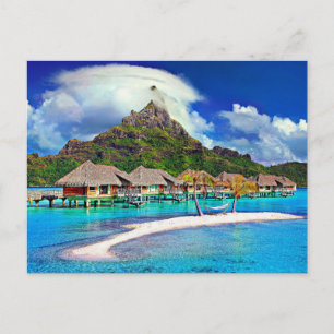 Beautiful Bora Bora, French Polynesia Postcard