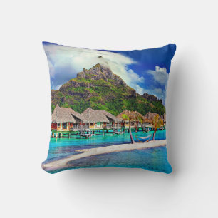 Beautiful Bora Bora, French Polynesia Throw Pillow