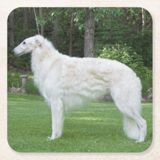 Beautiful Borzoi Square Paper Coaster