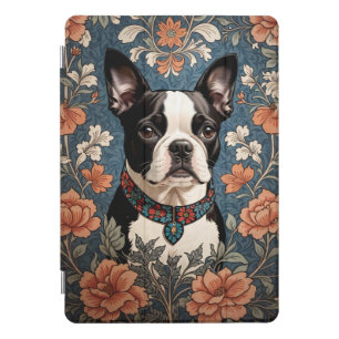 Beautiful Boston Terrier William Morris Inspired iPad Pro Cover