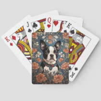 Beautiful Boston Terrier William Morris Inspired Poker Cards