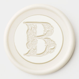 Beautiful botanical B initial elegant monogram Wax Seal Sticker