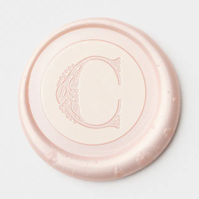 Beautiful botanical C initial elegant monogram Wax Seal Sticker | Zazzle