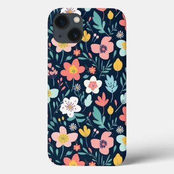 Beautiful Botanical Colorful Spring Floral Pattern Iphone 13 Case by ReligiousStore at Zazzle