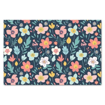 Beautiful Botanical Colorful Spring Floral Pattern Tissue Paper by ReligiousStore at Zazzle