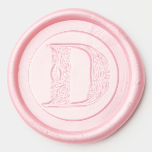 Beautiful botanical D initial elegant monogram Wax Seal Sticker