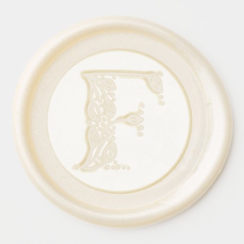 Beautiful botanical F initial elegant monogram Wax Seal Sticker