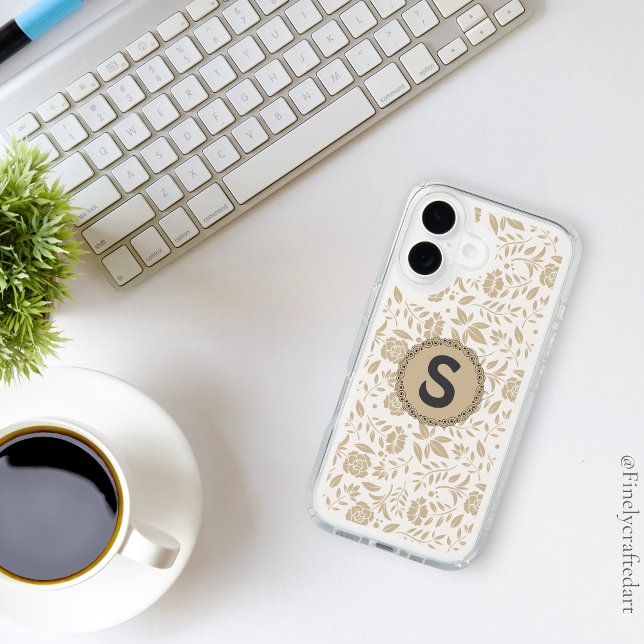 Beautiful Botanical Floral Nature Monogram Speck iPhone Case (Creator Uploaded)