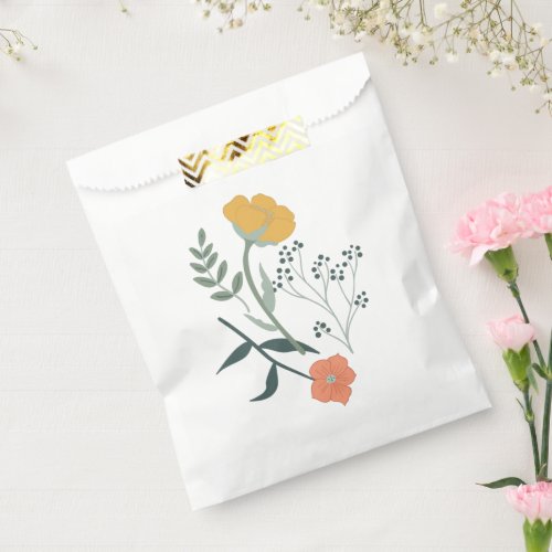 Beautiful Botanical Floral Pattern Favor Bag