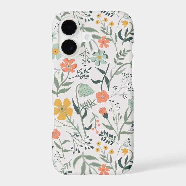 Beautiful Botanical Floral Pattern Iphone Case (Back)