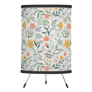 Beautiful Botanical Floral Pattern Tripod Lamp