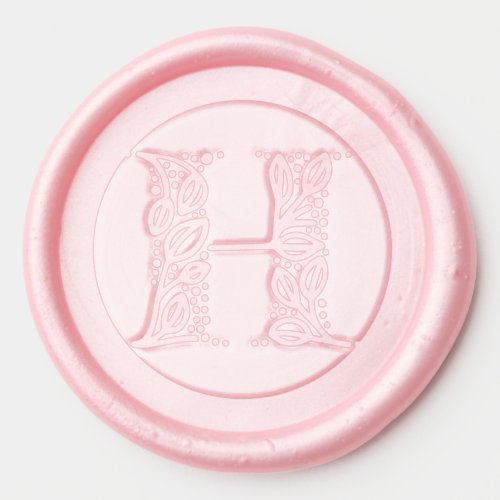 Beautiful botanical H initial elegant monogram Wax Seal Sticker