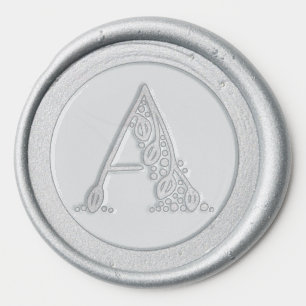 Beautiful botanical initial elegant monogram wax seal sticker