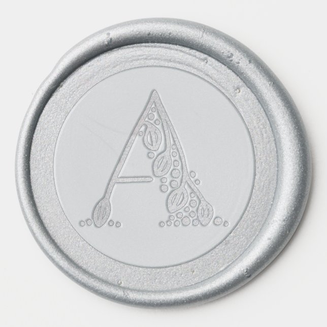 Beautiful botanical initial elegant monogram wax seal sticker (Front)