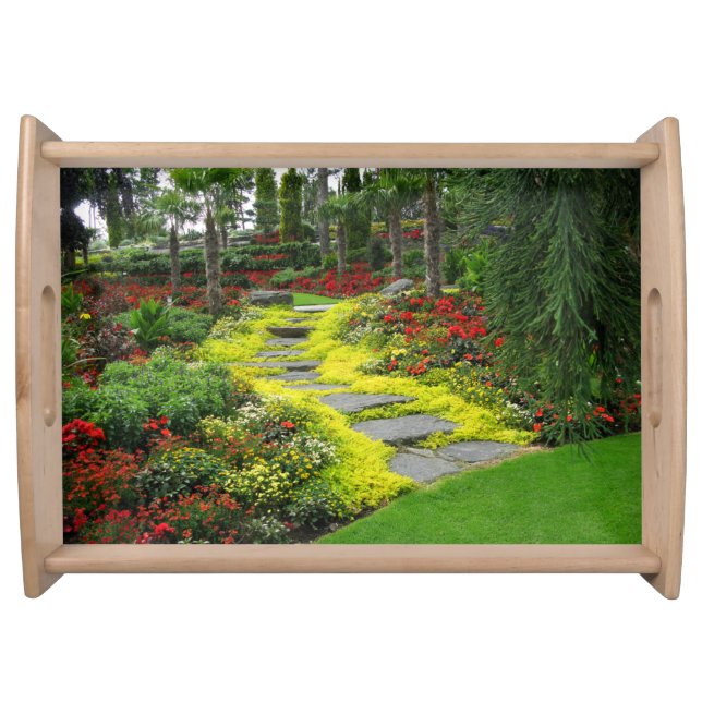 Beautiful Botanical Park photo Serving Tray (Front)