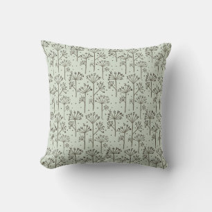Beautiful botanical pattern on throw pillow