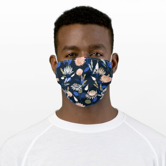 Beautiful Botanical Protea Flowers Floral Adult Cloth Face Mask (Worn)