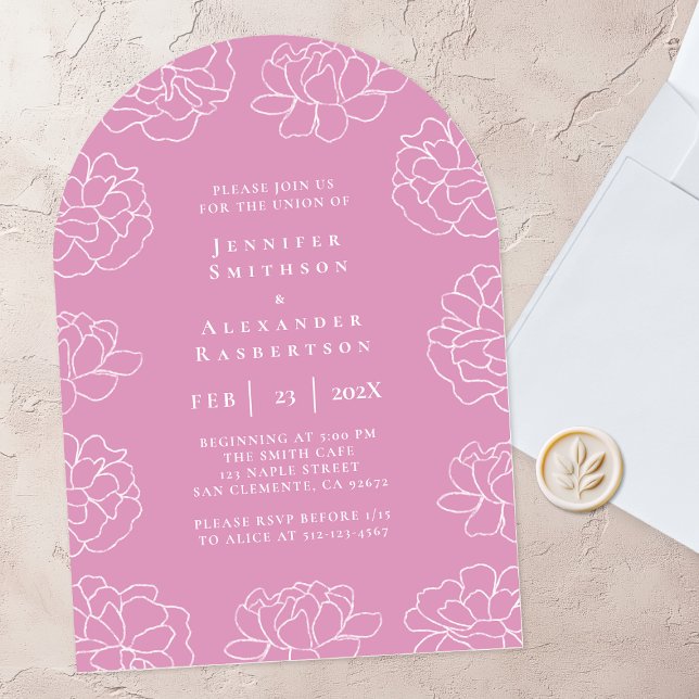 Beautiful Botanical Purple Wedding Invitation (Creator Uploaded)