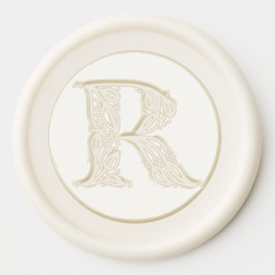 Beautiful botanical R initial elegant monogram Wax Seal Sticker