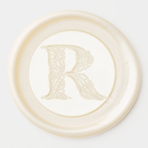 Beautiful botanical R initial elegant monogram Wax Seal Sticker