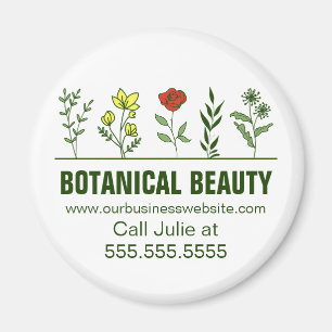 Beautiful Botanical Spa Salon Floral Business Magnet