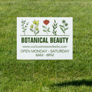Beautiful Botanical Spa Salon Floral Business Yard Sign
