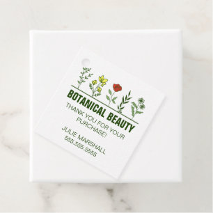 Beautiful Botanical Spa Skincare Products Party Favor Tags