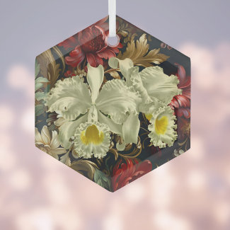 Beautiful Botanical White Orchids Elegant Floral