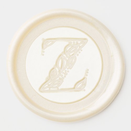 Beautiful botanical Z initial elegant monogram Wax Seal Sticker