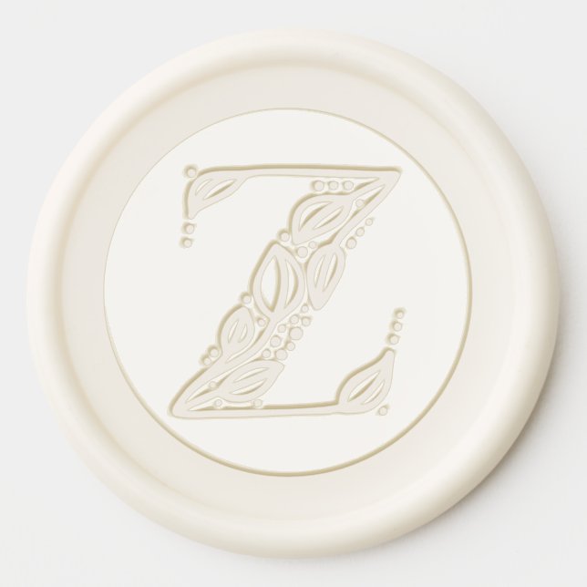 Beautiful botanical Z initial elegant monogram Wax Seal Sticker (Front)