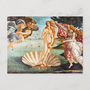 Beautiful Botticelli Venus Restored and Recolored Postcard