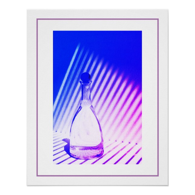 Beautiful Bottle Purple Blue Shadow Colors Poster (Front)