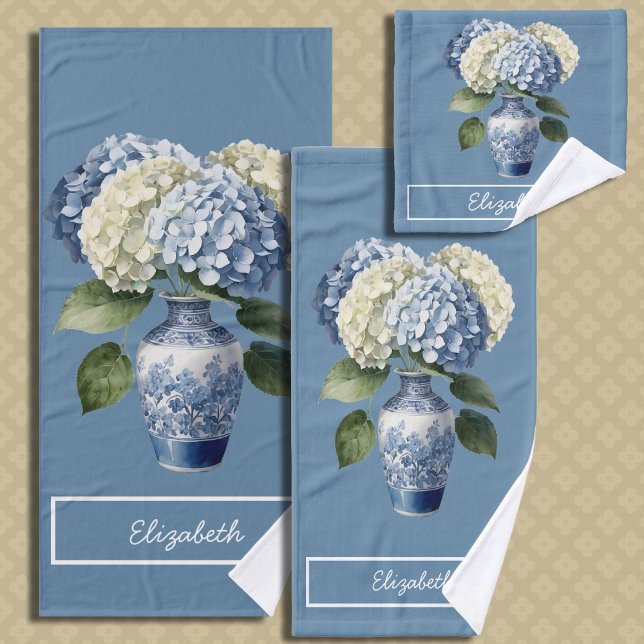 Beautiful bouquet hydrangea  bath towel set (Creator Uploaded)