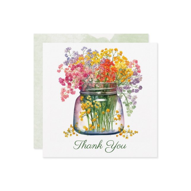Beautiful Bouquet of Flowers Note Card (Front/Back In Situ)