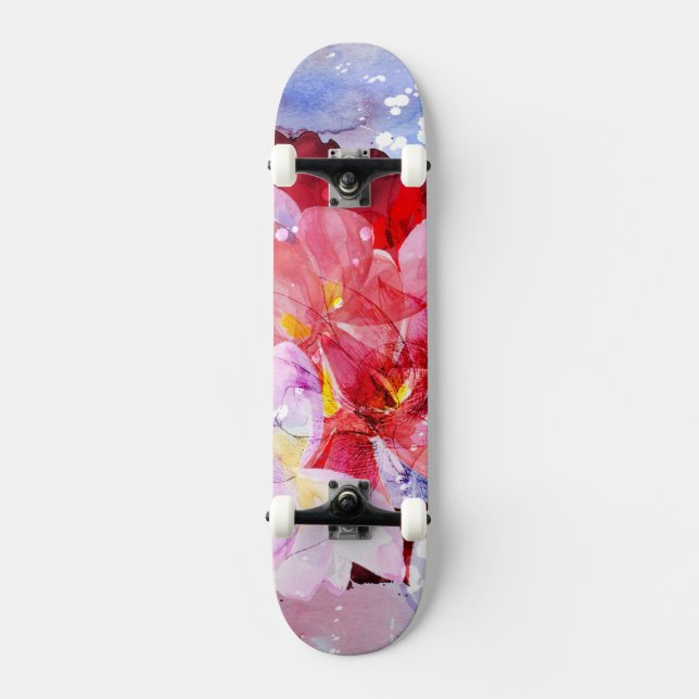 Beautiful bouquet of flowers skateboard (Front)