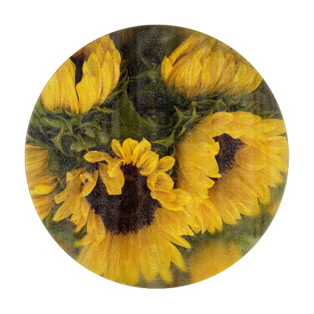 Beautiful Bouquet of Gold Sunflowers Cutting Board (Front)