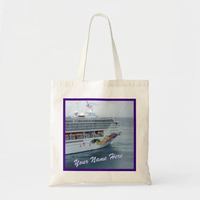 Beautiful Bow Custom Name On Tote Bag (Front)