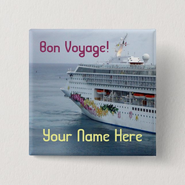 Beautiful Bow Name Tag Pinback Button (Front)