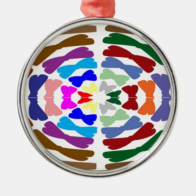 Beautiful Bow Tie Dance -  Enjoy n Share Joy Metal Ornament (Front)