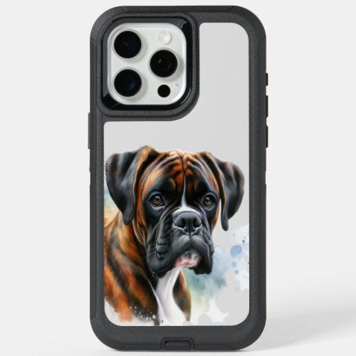 Beautiful Boxer Dog in Watercolor iPhone 15 Pro Max Case