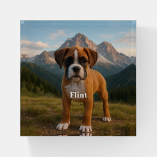 Beautiful Boxer Dog Personalized Paperweight