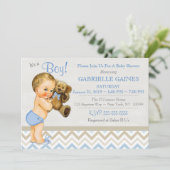 Beautiful Boy Baby Shower Invitation Personalized (Standing Front)