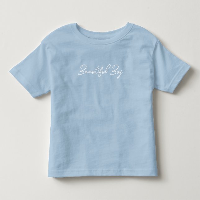 Beautiful Boy: Boys Blue Trendy Toddler Pre-School Toddler T-shirt (Front)